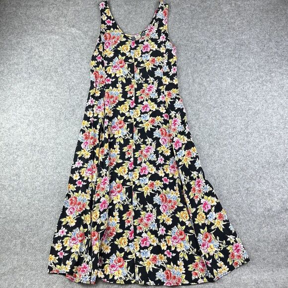 VTG Express Maxi Dress 3/4 Campagnie Internationale 90s Floral Boho Cottage* - Picture 6 of 16
